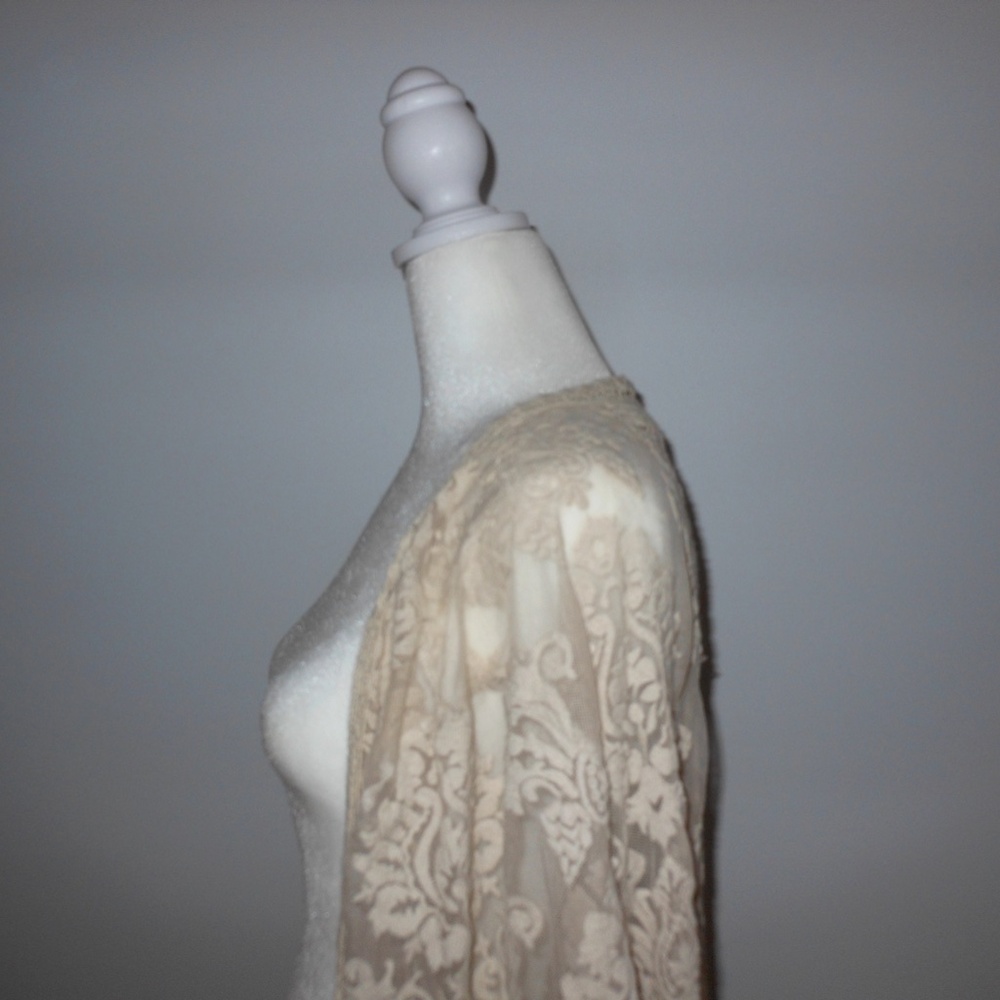 B.P. Nordstrom White Mesh Cardigan Shawl – Size Small